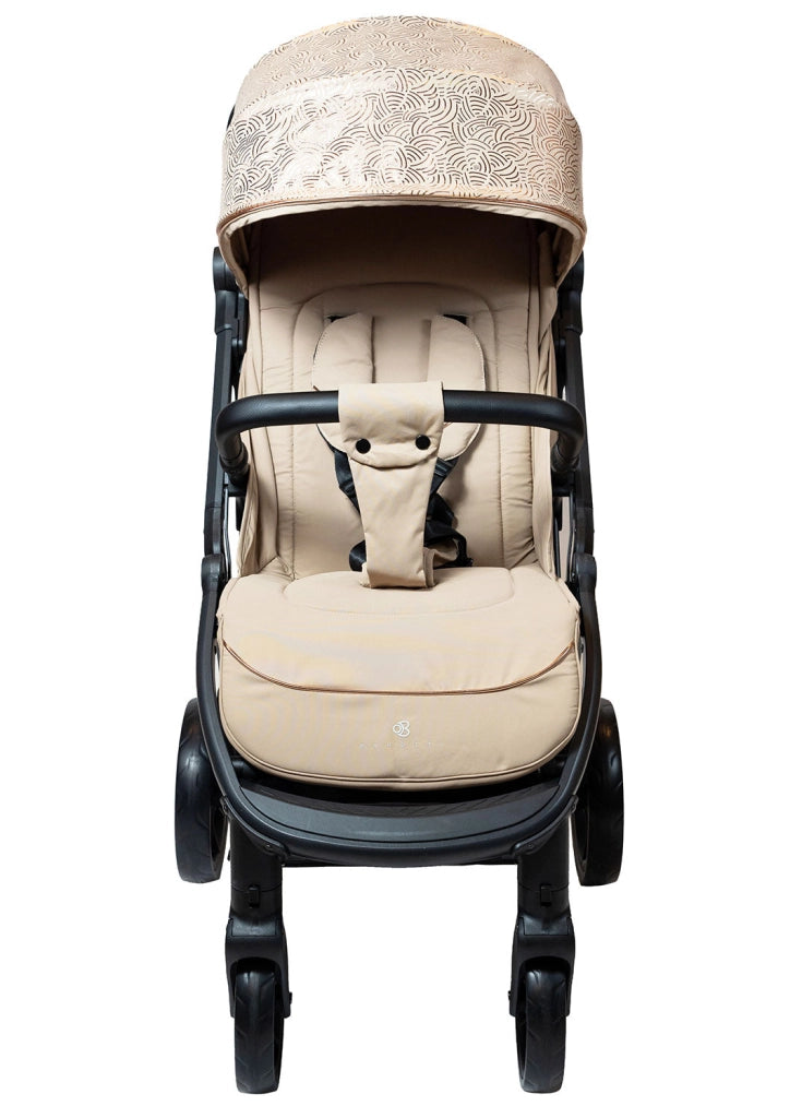 Passeggino Pieghevole Chiusura Automatica Ultra Compatto per Bambini Barotti XL Pro Beige