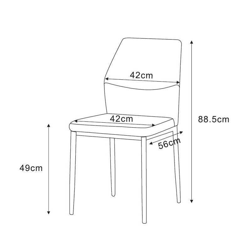 Set di 4 Sedie Anya In Tessuto Tortora Dimensione 56x42x88,5cm