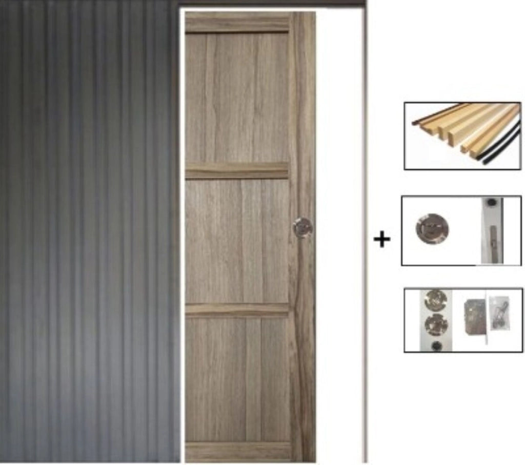 Porta Scorrevole Frake 3 Ante H204 x L73 + Sistema Pocket e kit di finitura inclusi senza maniglia