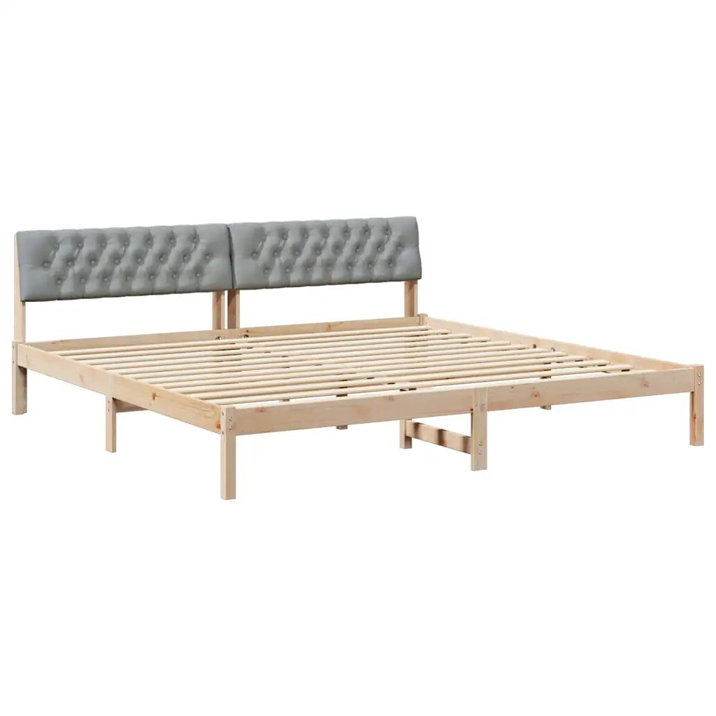 Struttura del Letto Marrone e grigio chiaro 200 x 200 cm 3394338