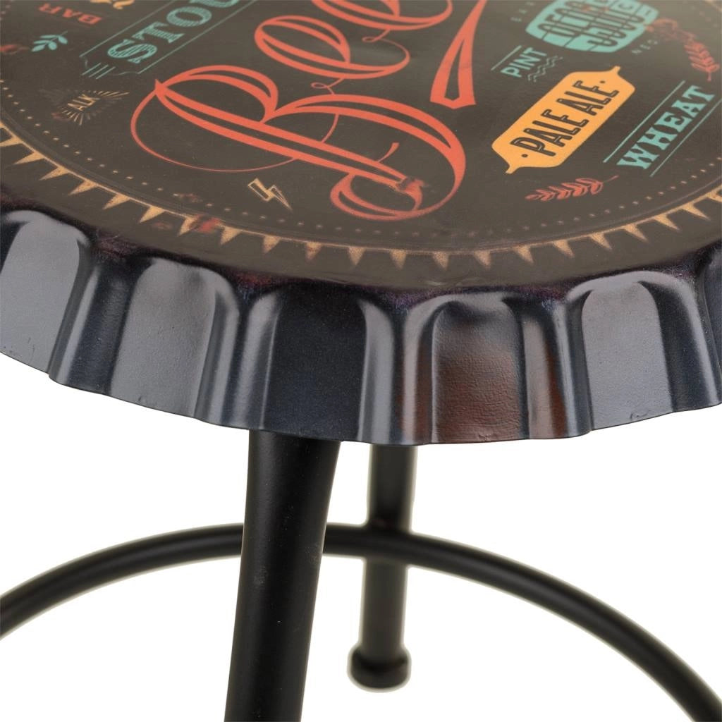 Sgabello rotondo in metallo nero d35x46h cm