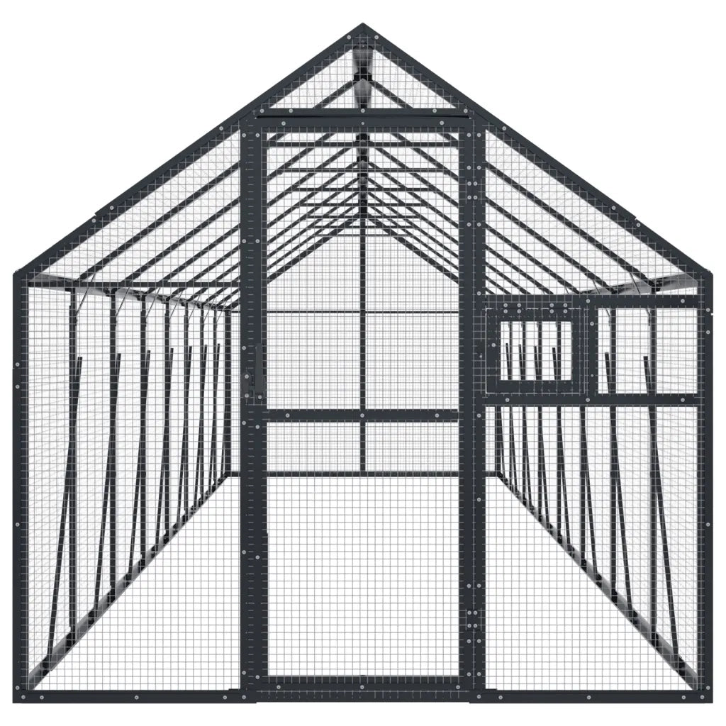 Voliera Antracite 1,79x8x1,85 m in Alluminio 3155805