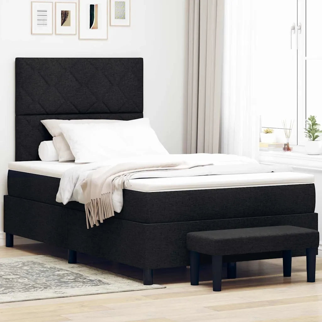 Letto a molle con testiera Nero 120 x 200 cm Tessuto 3344137