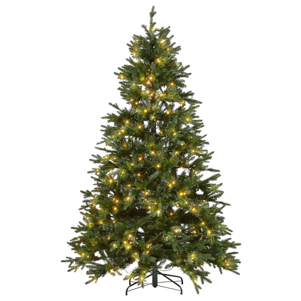 Albero di natale artificiale verde sintetico 210 cm rami innevati led  con lucine