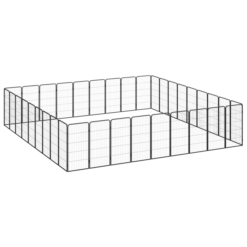 Recinto per cani 36 pannelli 50 x 100 cm acciaio verniciato a polvere nero 02_0043634