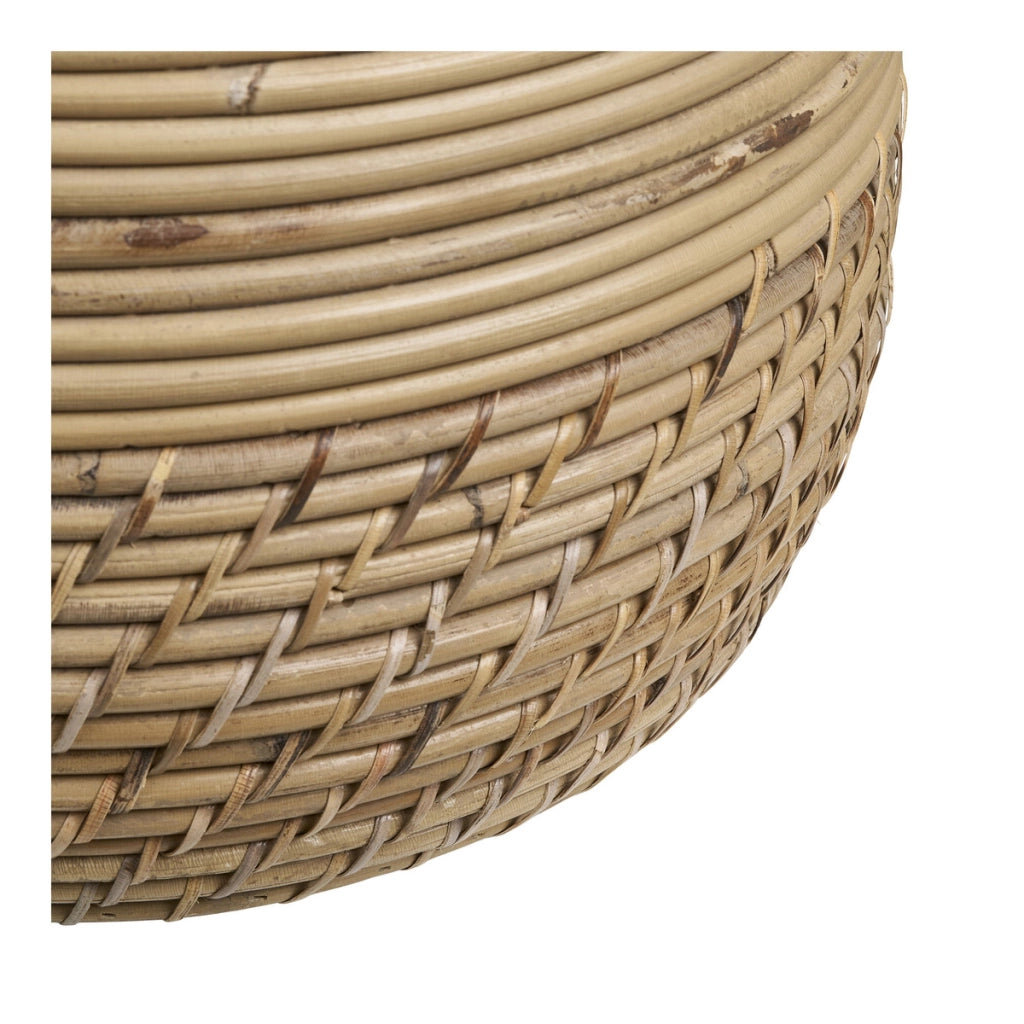 Set di 2 Cesti Portaoggetti Moro, Beige, Rattan, 25x25x28 cm