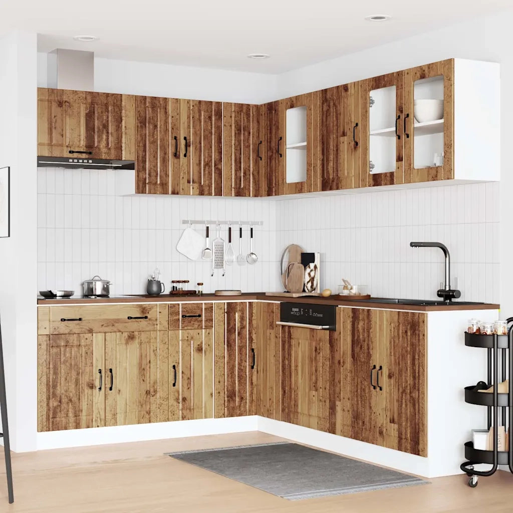 Set Mobili da Cucina 11 pz Lucca Legno Antico in Truciolato