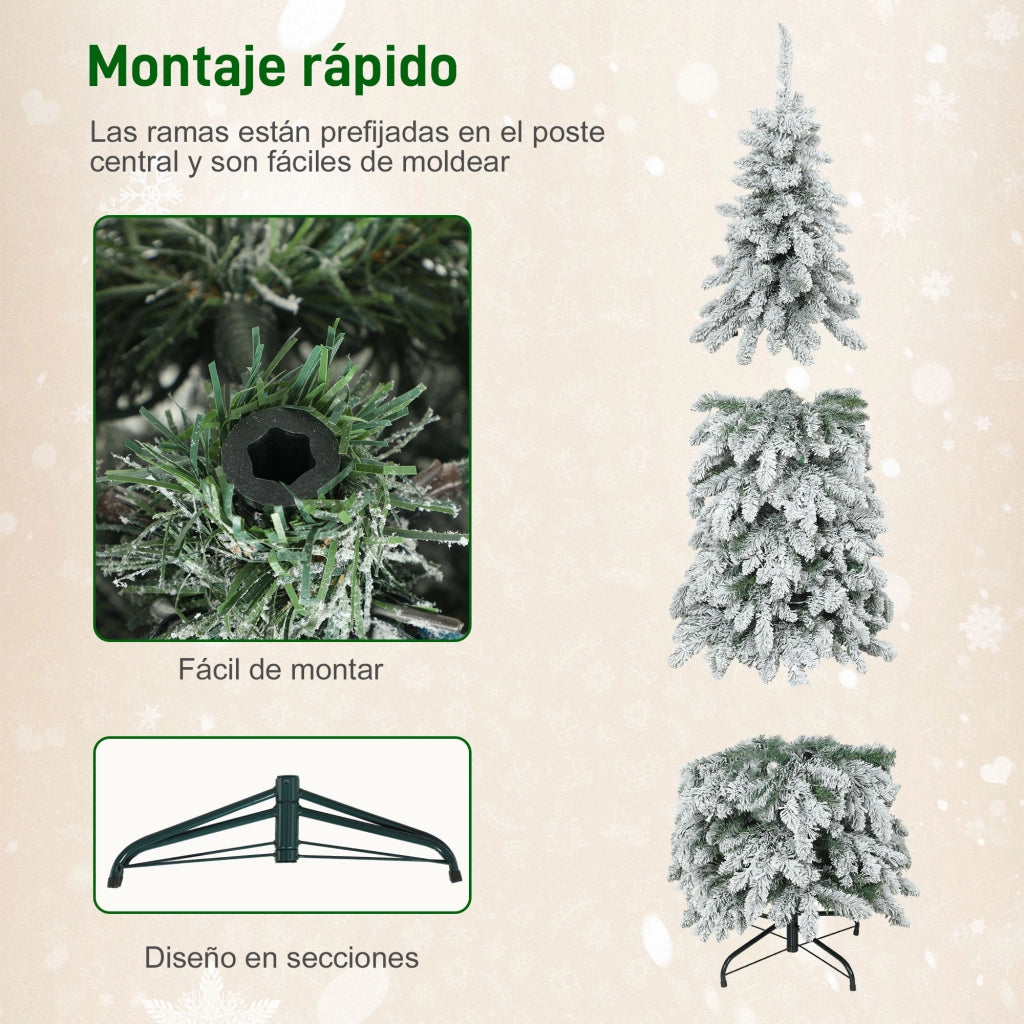 Albero di Natale Stretto con Luci LED ¨C zephmum ¨C Verde 180 cm 540 Rami
