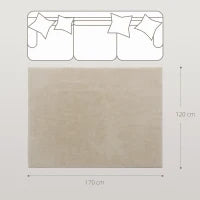 Tappeto Soggiorno 120x160 cm Lavabile in Lavatrice Pelo Lungo Stile Moderno Tappeto per Salotto Camera da Letto Crema