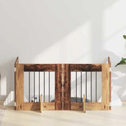 Cancello per cani con supporti 4 pcs Legno antico 60 x 60 cm 892155