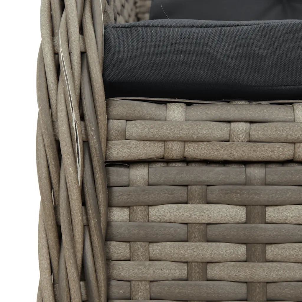 vidaXL Set da Pranzo da Giardino 5 pz con Cuscini in Polyrattan Grigio