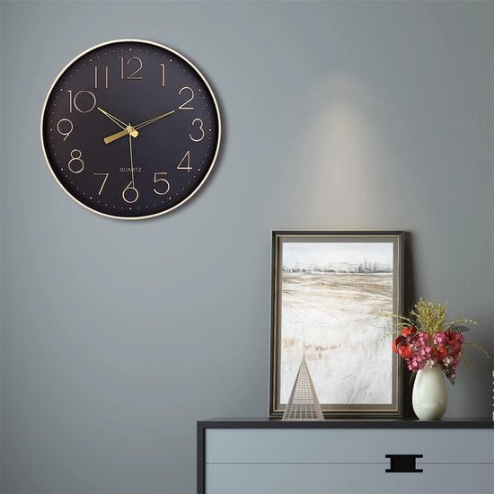 Orologio da giardino esterno, acqua resistente, 46 cm, grande orologio silenzioso per interni, funziona con batterie, per terrazza, piscina, soggiorno, ufficio, decorativo