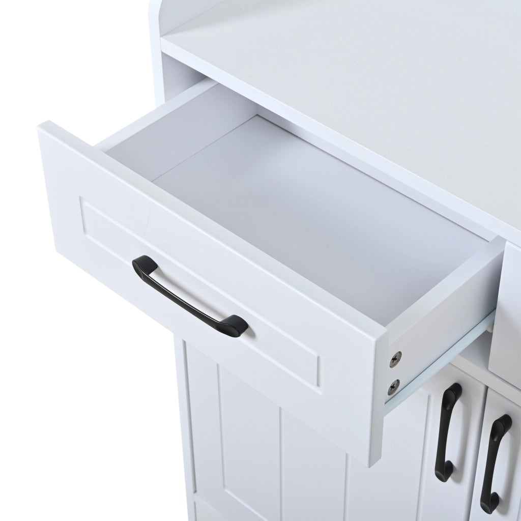 Credenza con 3 ante e 3 cassetti; ripiani regolabili - per soggiorno - bianco