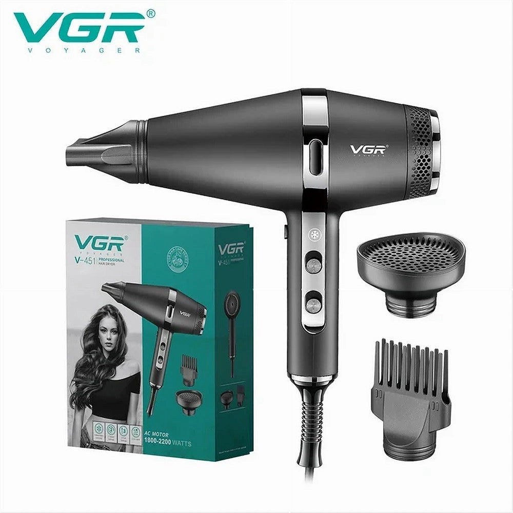 Trade Shop - Asciugacapelli Professionale 1800-2200w Pettine Styling Ugello Concentratore V-451 -