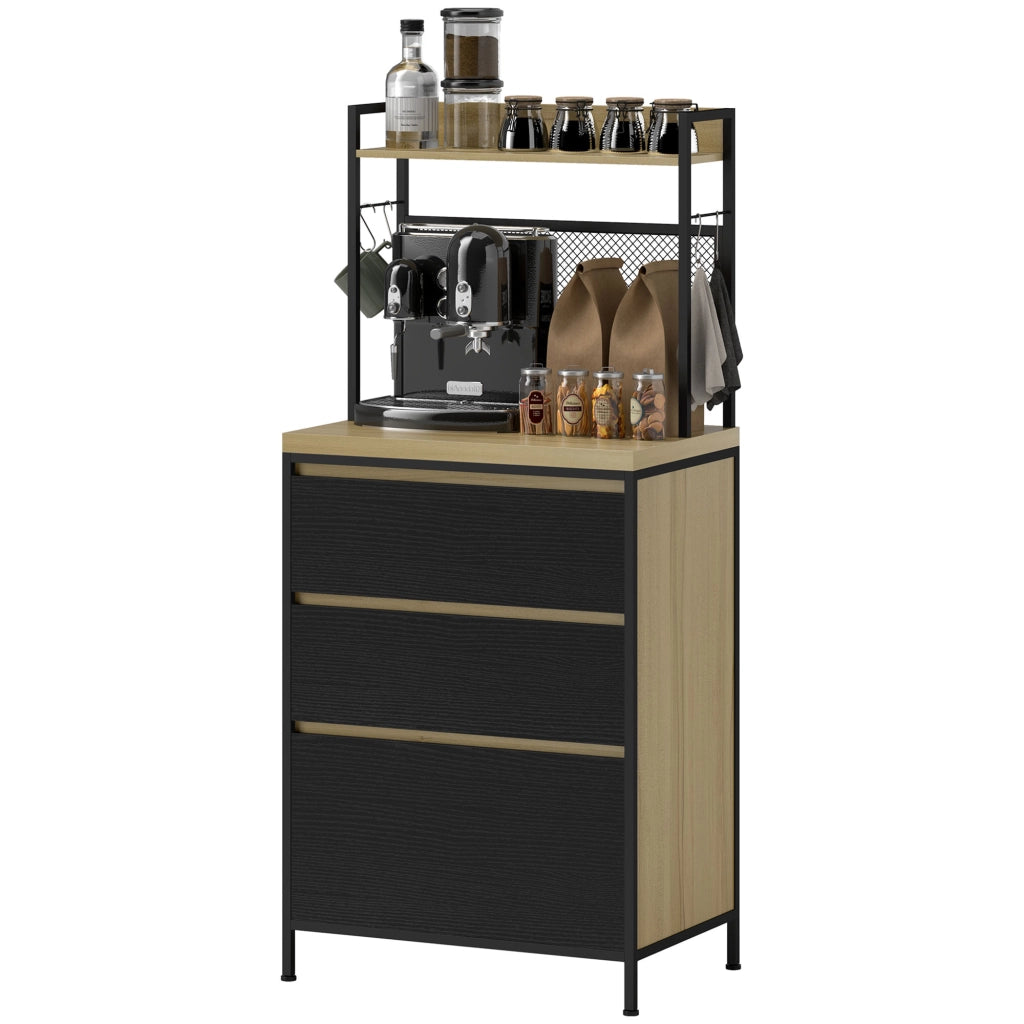 Armadio da cucina industriale con 3 cassetti e ripiano ¨C zephmum ¨C 60x40x132cm