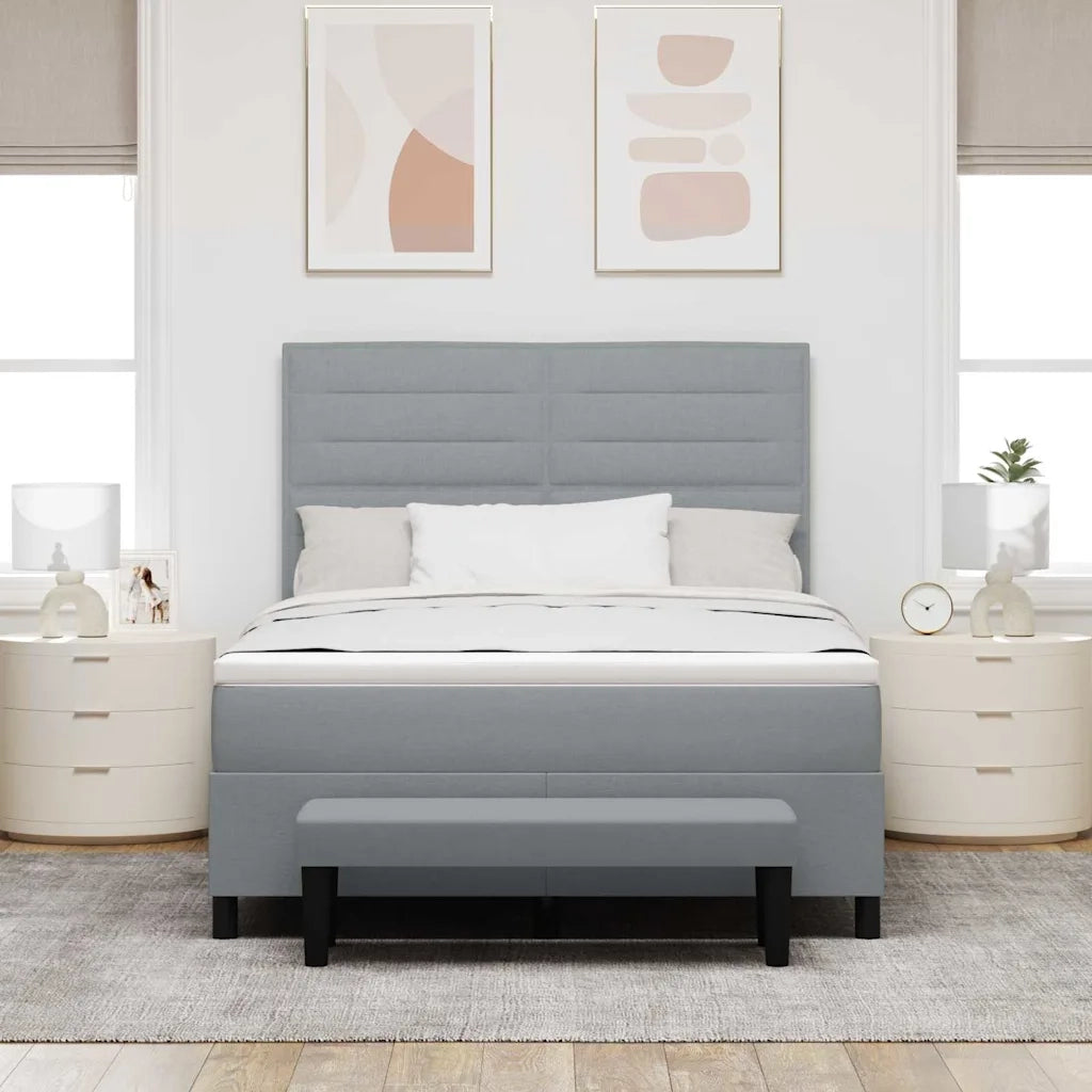 Letto a molle con testiera Grigio chiaro 160 x 200 cm Tessuto 3344002