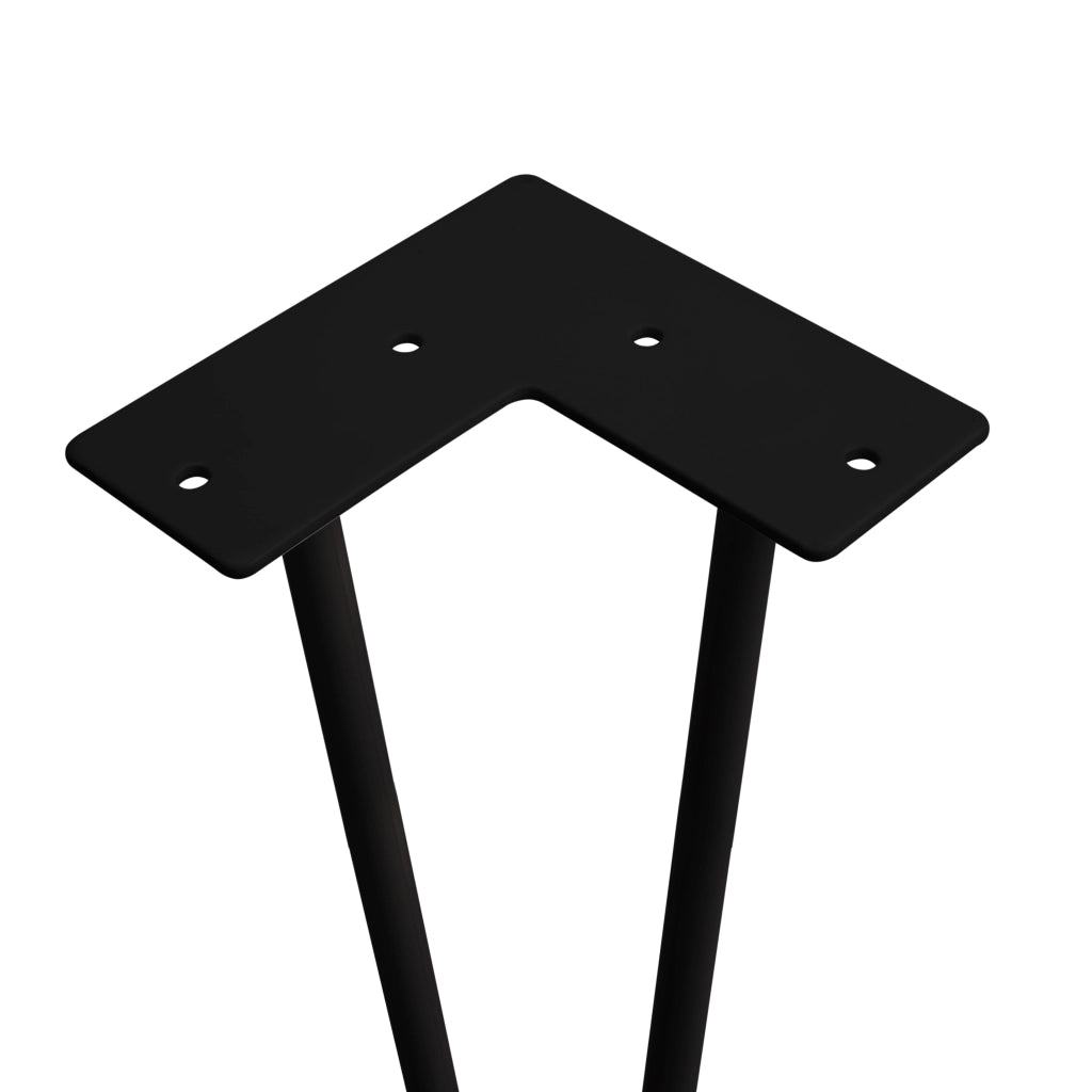 Hairpin Set di Gambe H2 Aste per Tavolo H400 Verniciato Nero Acciaio Emuca