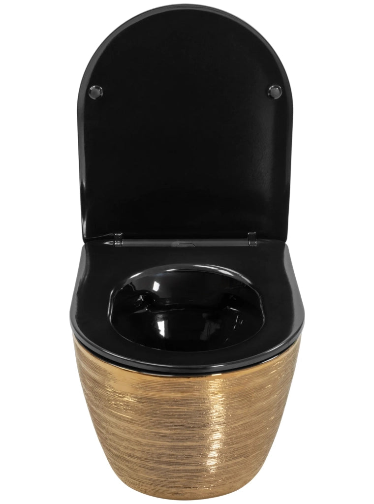 Vaso Wc Sospeso Rea Carlo Flat Brush Gold