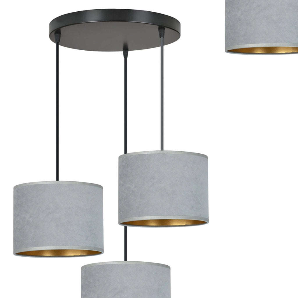 Lampadario Emibig Hilde 3 3xE27 premium grigio nero oro