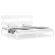 Letto matrimoniale | Letto per adulti | Giroletto senza Materasso Bianco 200x200 cm Legno Massello Pino