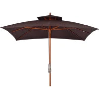 Ombrellone 3x3 m da Giardino e Terrazza con 8 Stecche e Copertura Parasole a 2 Livelli, Marrone