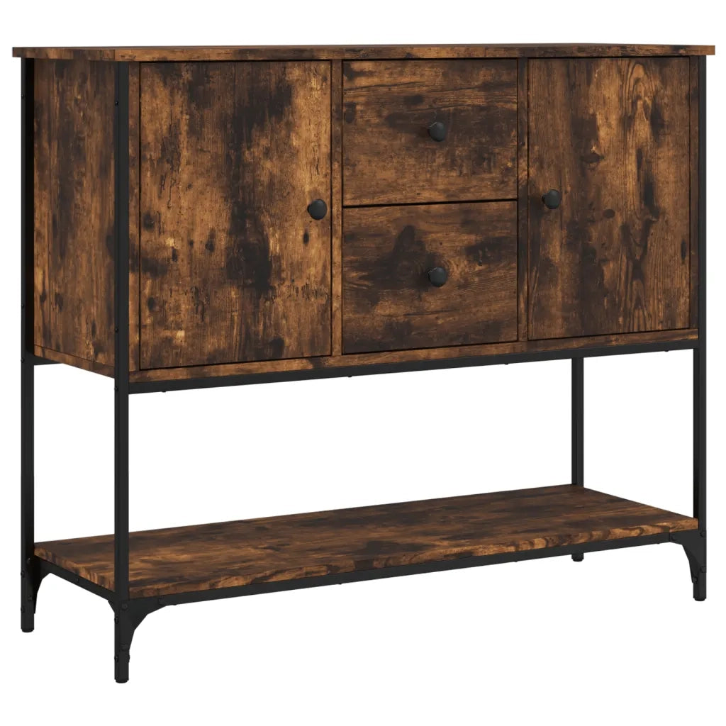 Credenza | Madia | Buffet da pranzo | Armadio da pranzo Rovere Fumo 100x36x85 cm in Legno Multistrato