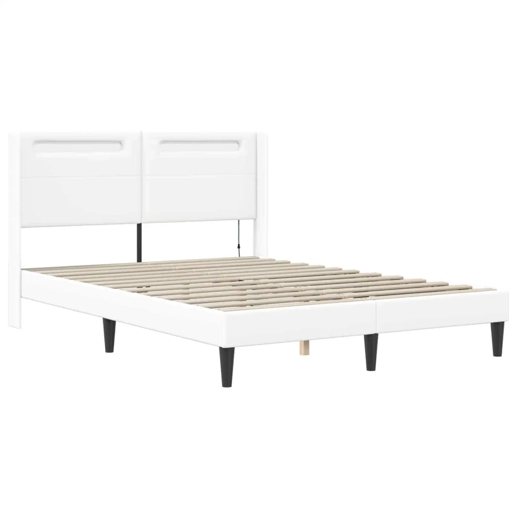 Struttura letto con materasso Bianco 160 x 200 cm Similpelle 3414917
