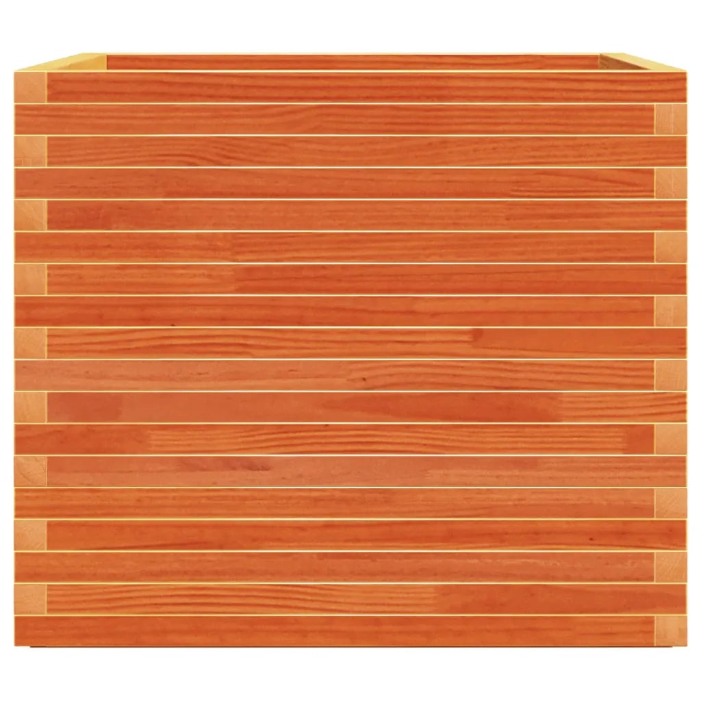 Fioriera Giardino Marrone Cera 80x80x72 cm Legno Massello Pino