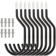 Haken a viti - 8 pezzi - 15,6 cm - Alta resistenza al carico - Hanger con fissaggio a vite - Appoggio per abiti - Appoggio per parete - per legno e pietra