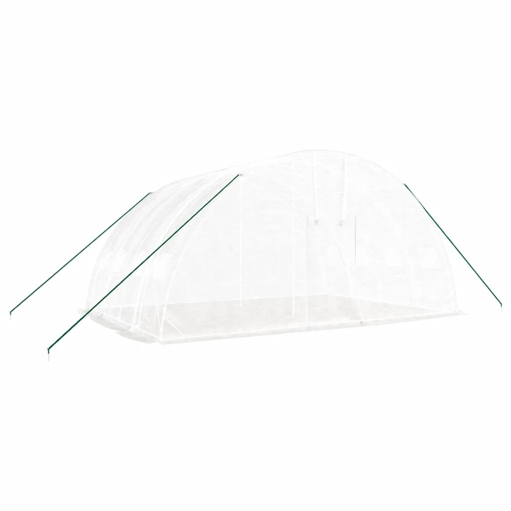 Serra con struttura in acciaio bianca 24 m² 6x4x2,85 m 3188116