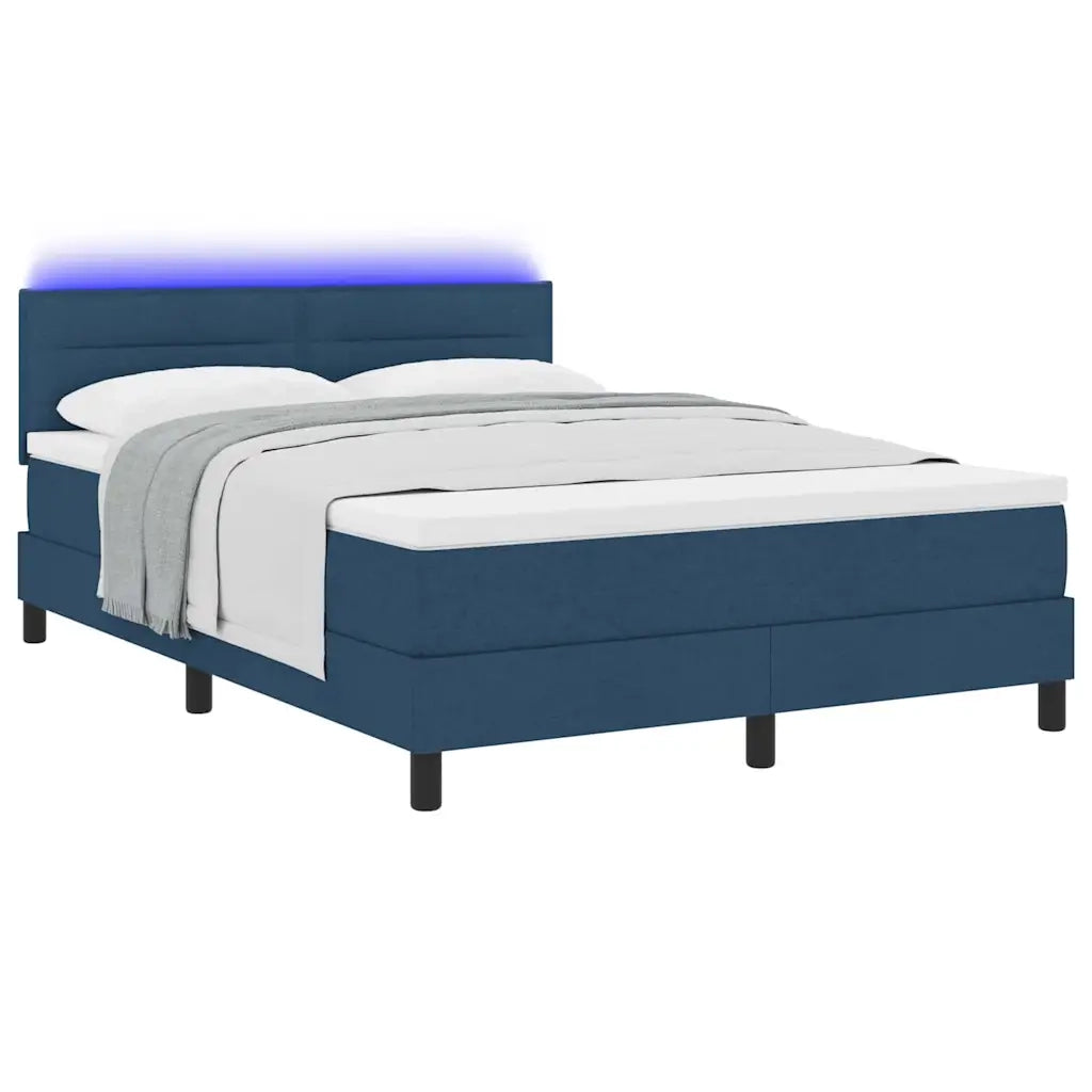 Letto a molle con materasso con led Blu 160 x 200 cm Tessuto 3342148