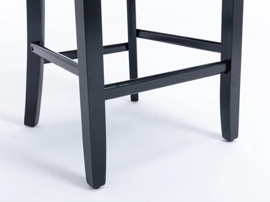 Taburetti da bar in velluto con schienale alto e dettagli rivettati, gambe in legno, stile moderno, arancione