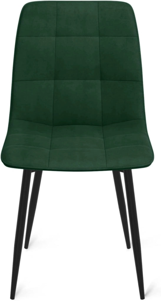 Set di 6 sedie MILA in velluto misto verde x2, grigio scuro x2, grigio chiaro, giallo