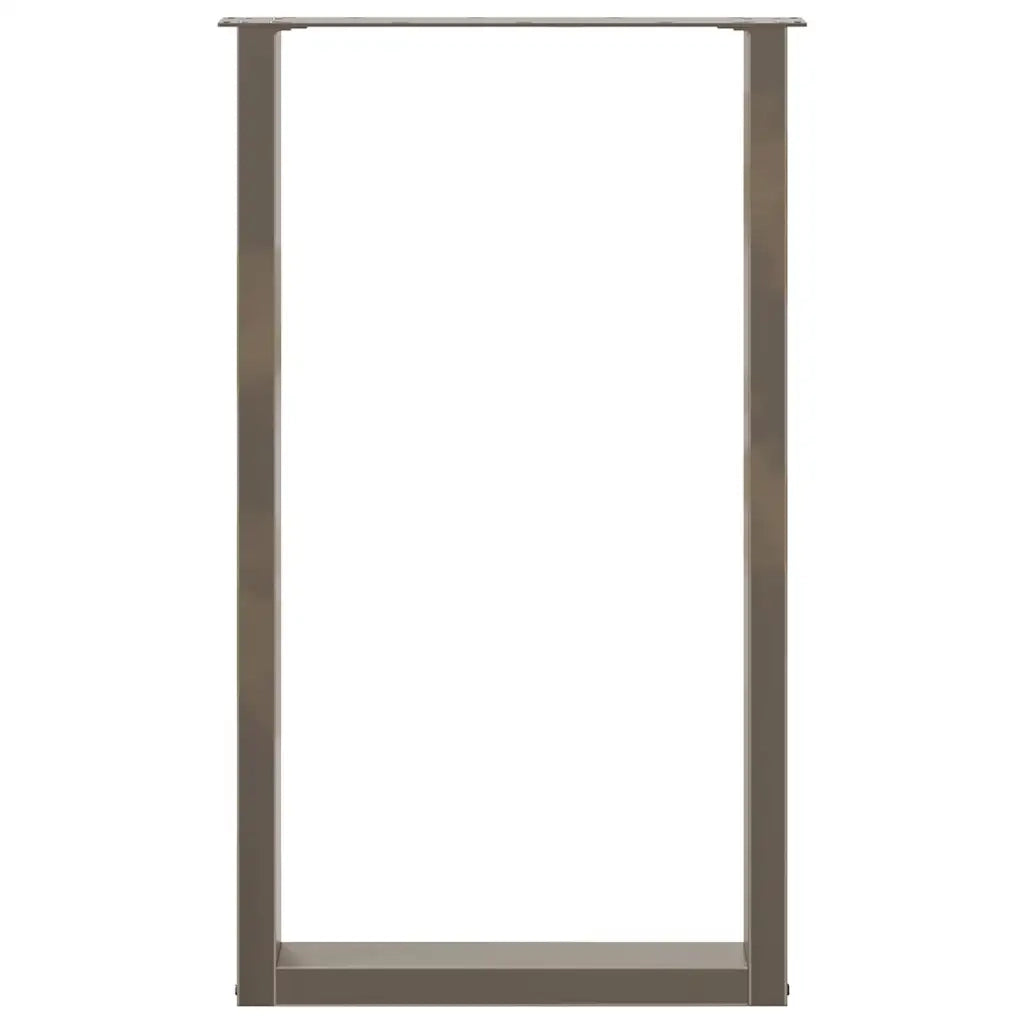 Gambe per tavolo da bar a forma di U 2 pz in acciaio naturale 60x(100-101) cm 4013239