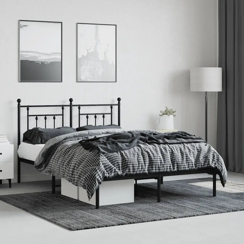 Giroletto con Testiera in Metallo Nero 140x200 cm 353538