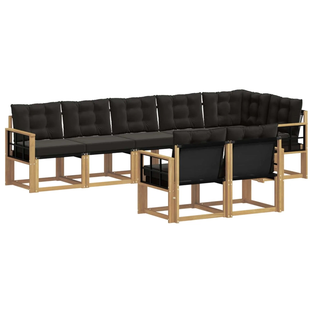 Set di divani da esterno 8 pz Bianco e Nero 3389602