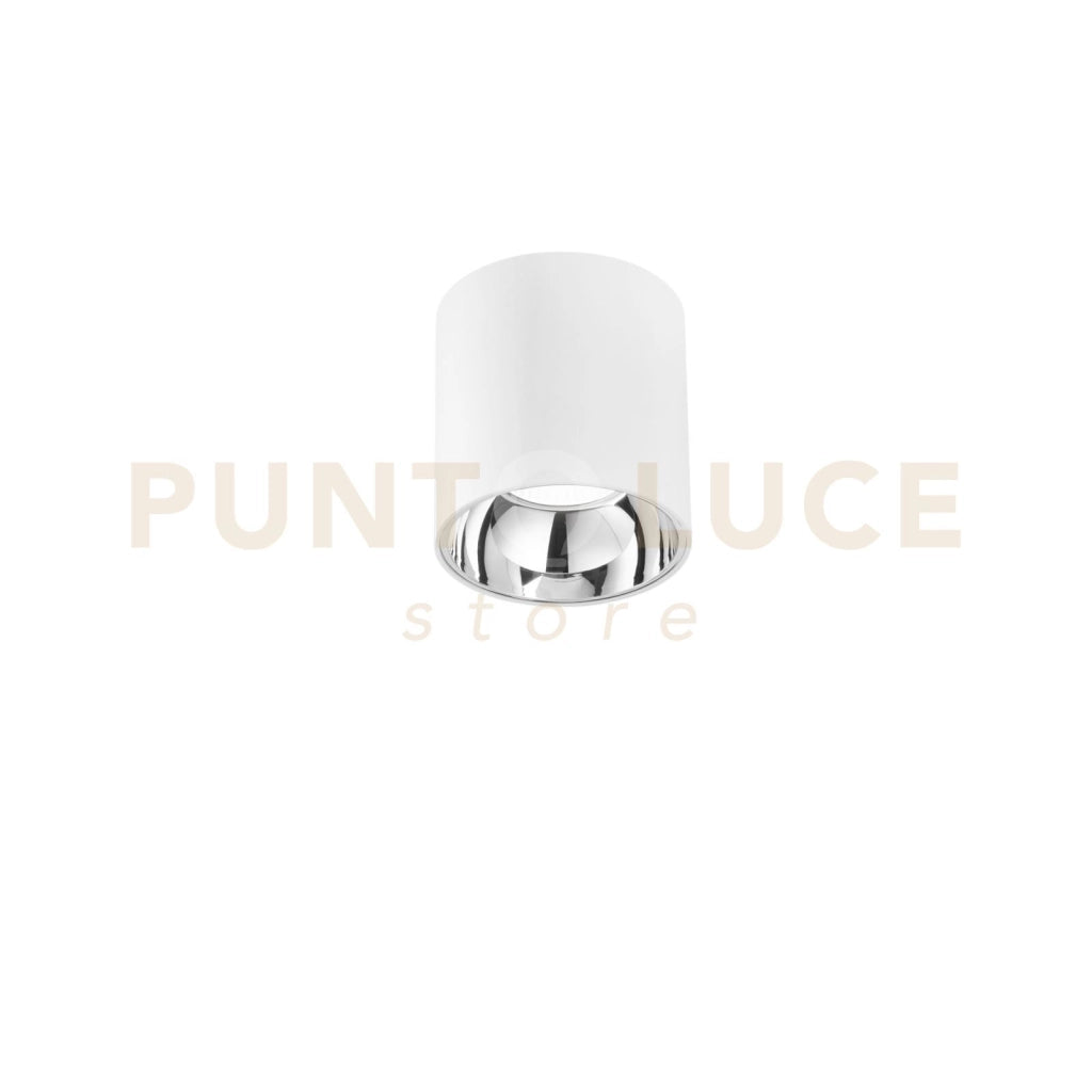 PLAFONIERA LED MIG BIANCA E CROMO IN ACRILICO E ALLUMINIO 20W 2000LM 3000K ANTIABBAGLIAMENTO 11,4X11