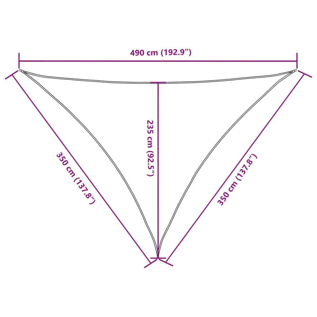 Parasole a vela | Telo Ombra | Vela da ombra Oxford Triangolare 3,5x3,5x4,9 m Crema