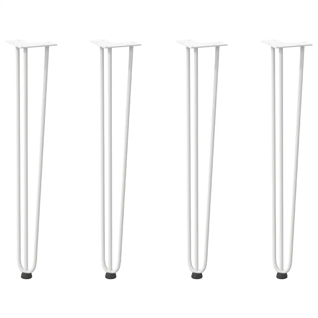 Gambe a forcina per tavoli consolle 4 pz Bianco 72 cm Acciaio massiccio
