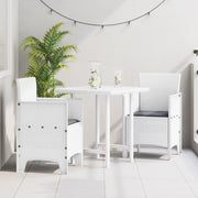 Sedie da giardino con cuscini 2 pz Bianco Polyrattan