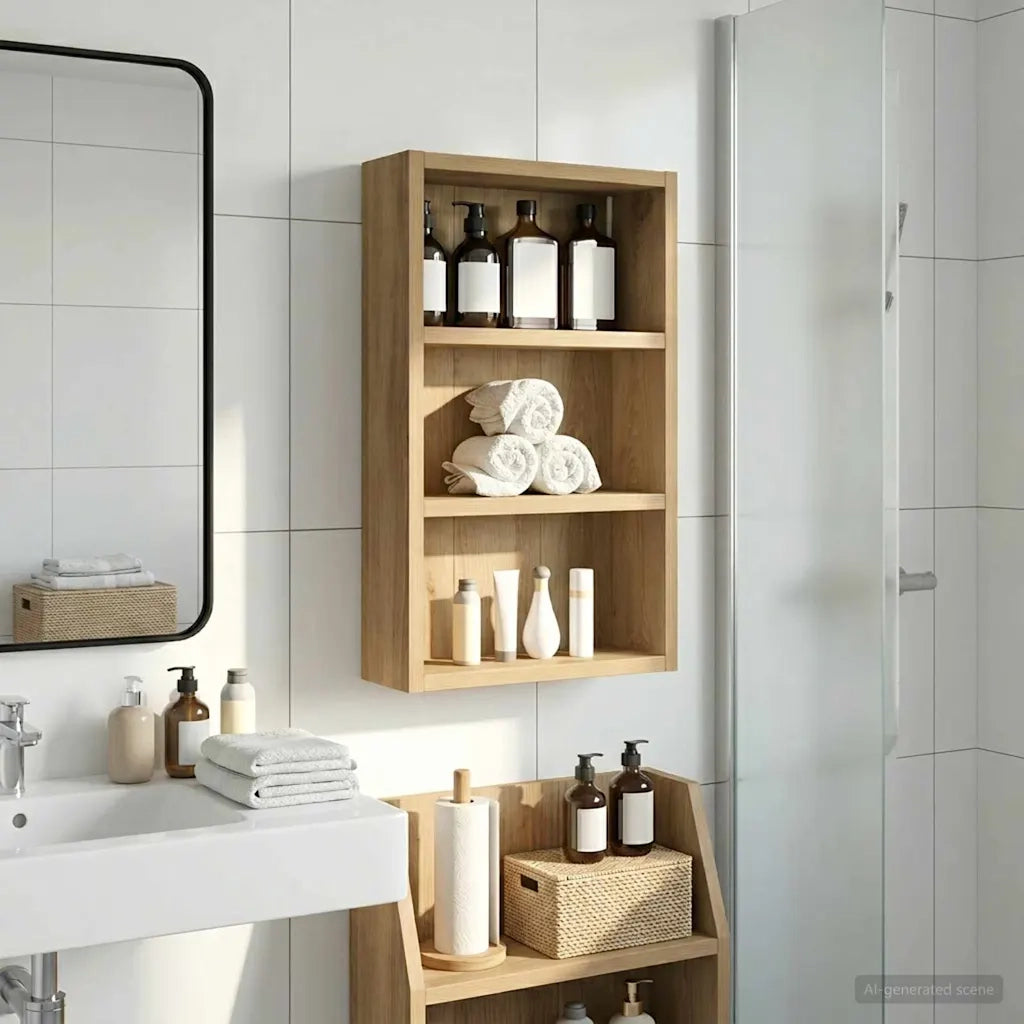 Armadio da bagno a muro Rovere Artigianale 30 x 10 x 50 cm