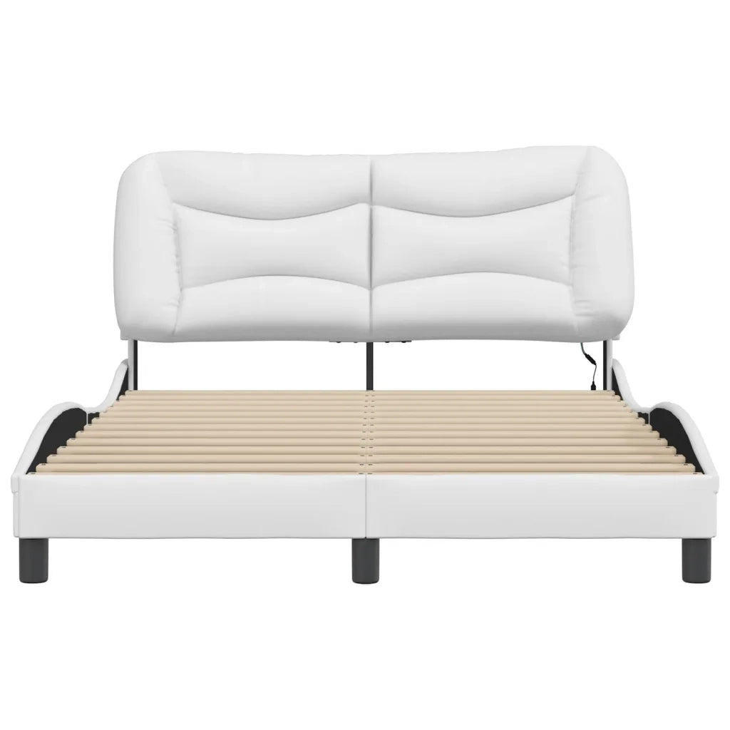 Giroletto con LED senza Materasso-Struttura Letto Hvar Bianco 140x190 cm