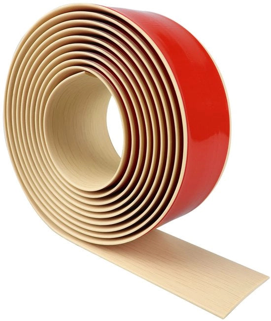 Profilo di transizione profilo autoadesivo in vinile profilo di transizione per pavimenti strisce di copertura per nervature di legno strisce di copertura per pavimenti per pavimenti in lamina profilo di livellamento (Beige, 200×5cm)