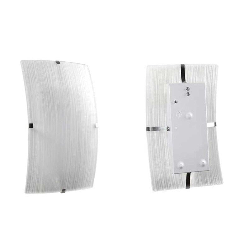 PLAFONIERA APPLIQUE RETTANGOLARE 30X18 CM CON DESIGN SATINATO COLORE BIANCO