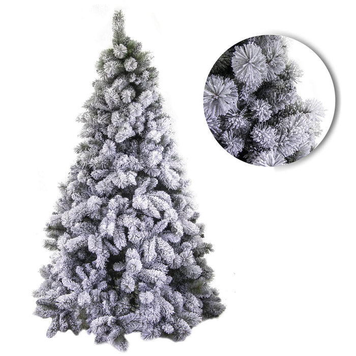 Albero di Natale Artificiale innevato 1189 rami cm Ø134xh210 Gennargentu Verde