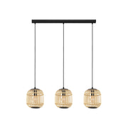 Lampadario Contemporaneo Bordesley 3 Luci Acciaio Nero