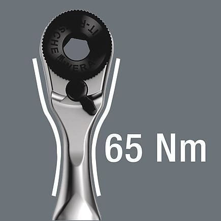 Wera 05135918001 Kraftform Kompakt Zyklop Mini 2 Set di chiavi a bussola con cricchetto 27 pezzi in acciaio cromo-vanadio per spazi ristretti colore Nero