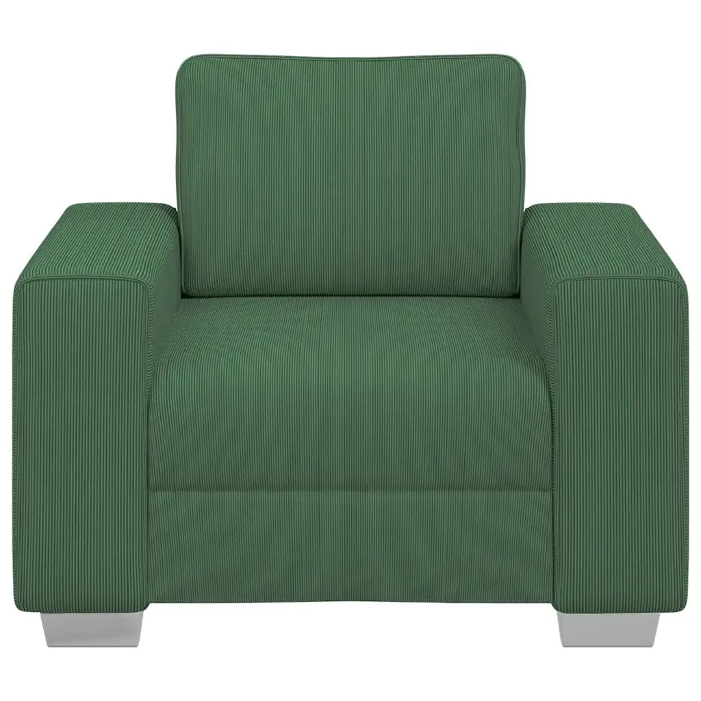 Divano Sedia Verde Scuro 100x77x82 cm Tessuto di Velluto a Coste 4105190
