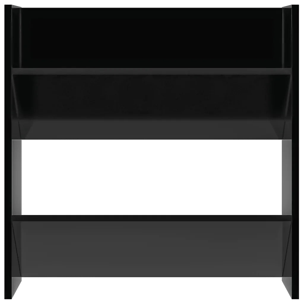 Scarpiere a Muro 4pz Nero Lucido 60x18x60cm Legno Multistrato 806737