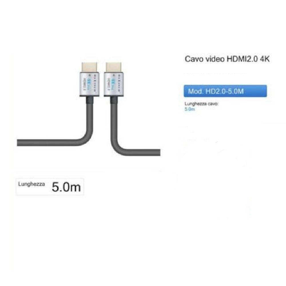 Trade Shop - Cavo Hdmi 2.0 4k Da 5 Metri High Speed Tv Monitor Audio Video Cavetto Hd2.0-5.0m -